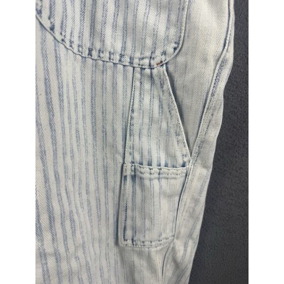 Faherty Topsail Overalls Railroad Stripes Blue White Jumpsuit Size Small - Picture 11 of 12